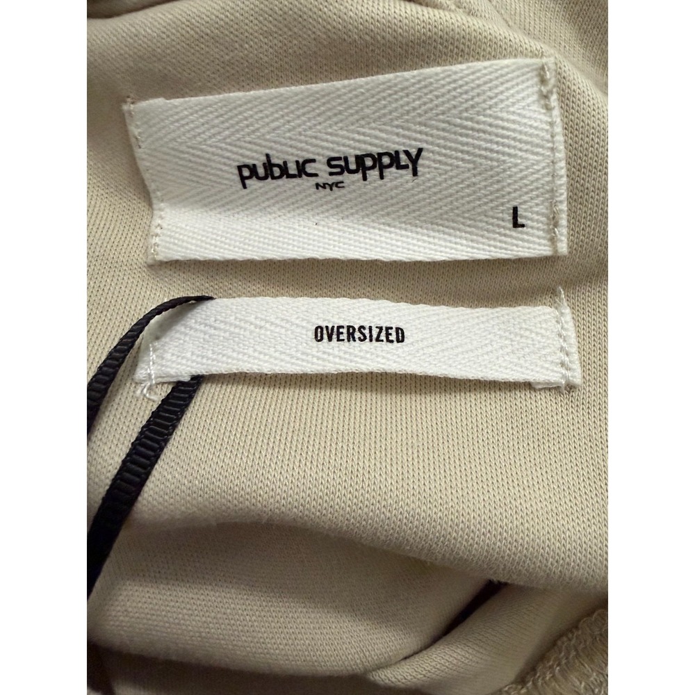 Public Supply NYC Mens Large Oversized TShirt Buttercream Cream Short Sleeve Tee - Picture 8 of 10